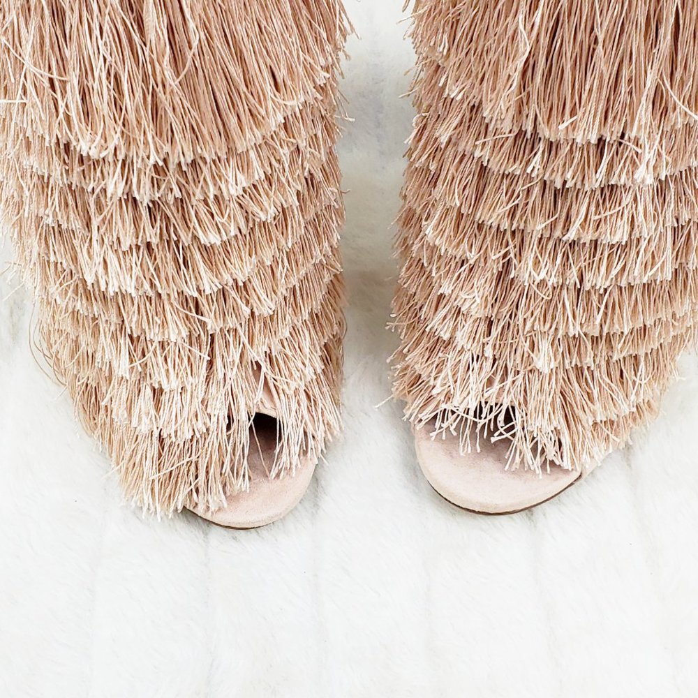 Nelly B Mambo High Heels Ankle Boot Fun Fringe - Picture 4 of 11